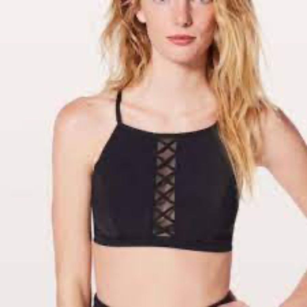 lululemon athletica, shoreline top, swim top, black, size 6